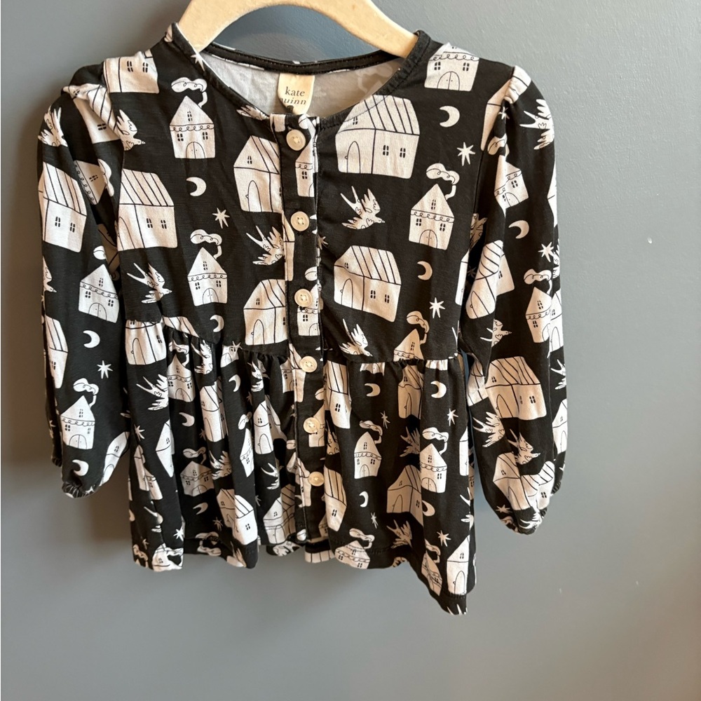 Kate Quinn Black and White Button-Up Shirt